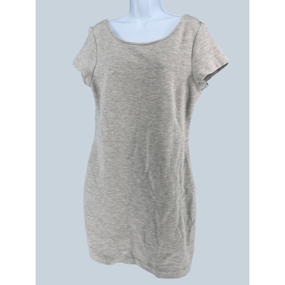 Banana Republic Women's Gray Herringbone Knit Sheath Dress‎ Size 12